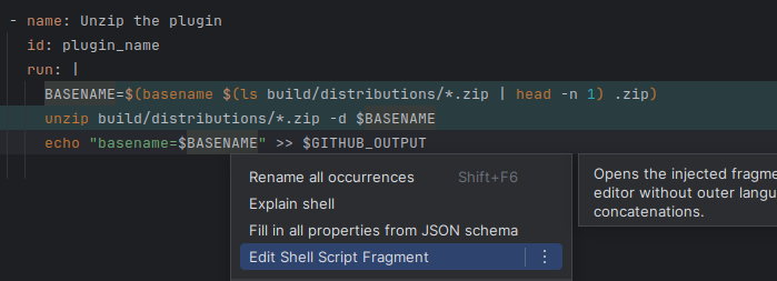 Bash example